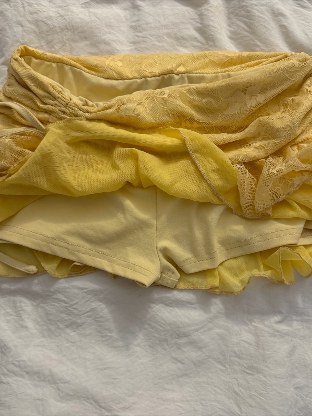 Yellow mini Ruffle skirt - Picture 4 of 4